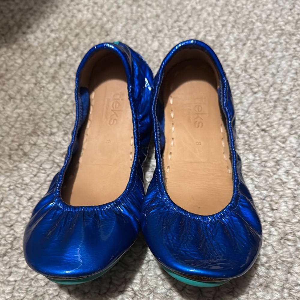 Tieks Blue Comfort Flats with Elastic Design